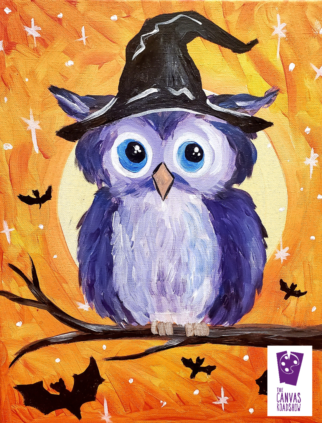 Kids Canvas painting Halloween Owl The Canvas Roadshow