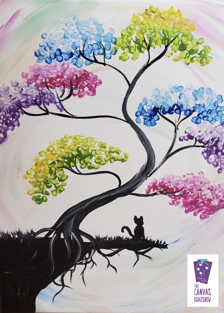 Kids Canvas Painting – Colorful Tree – The Canvas Roadshow